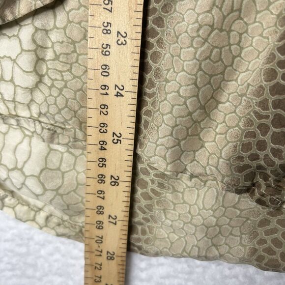 Silk Icon Shirt M Womens Tan Animal Print Classic Quiet Luxury - Picture 4 of 6